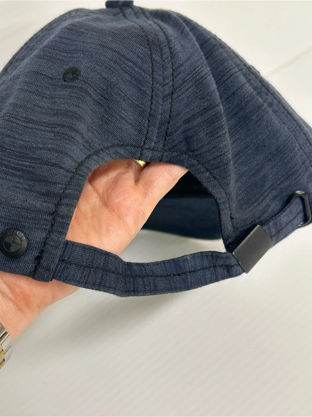 BMW OEM Raised Logo Embroidered Baseball Cap One Size Navy Blue Adjustable Strap